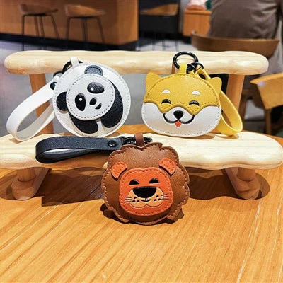 Leer schattig dierensleutelhanger